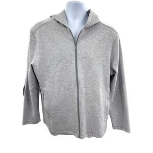 Patrick James Men's Large Gray Zip-Up Hoodie Sweatshirt Casual Athleisure Zip Up